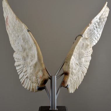 Large wings in white Greek marble