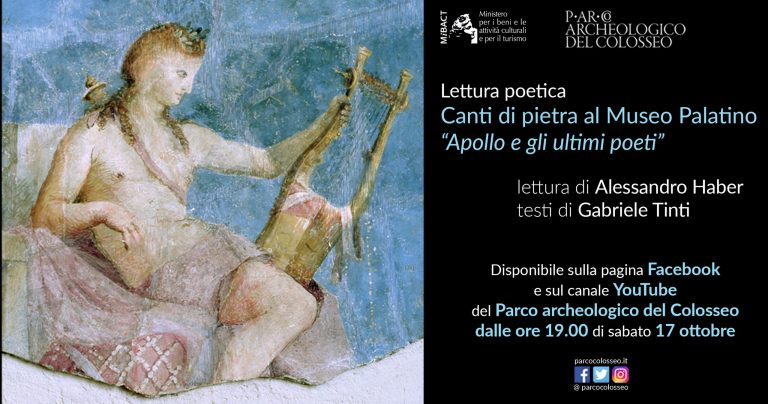 Online event — “Songs of stone” at the Palatine Museum. Alessandro Haber reads Gabriele Tinti’s “Apollo e gli ultimi poeti”