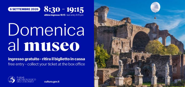 Ingresso gratuito domenica 6 settembre 2026 | #domenicalmuseo